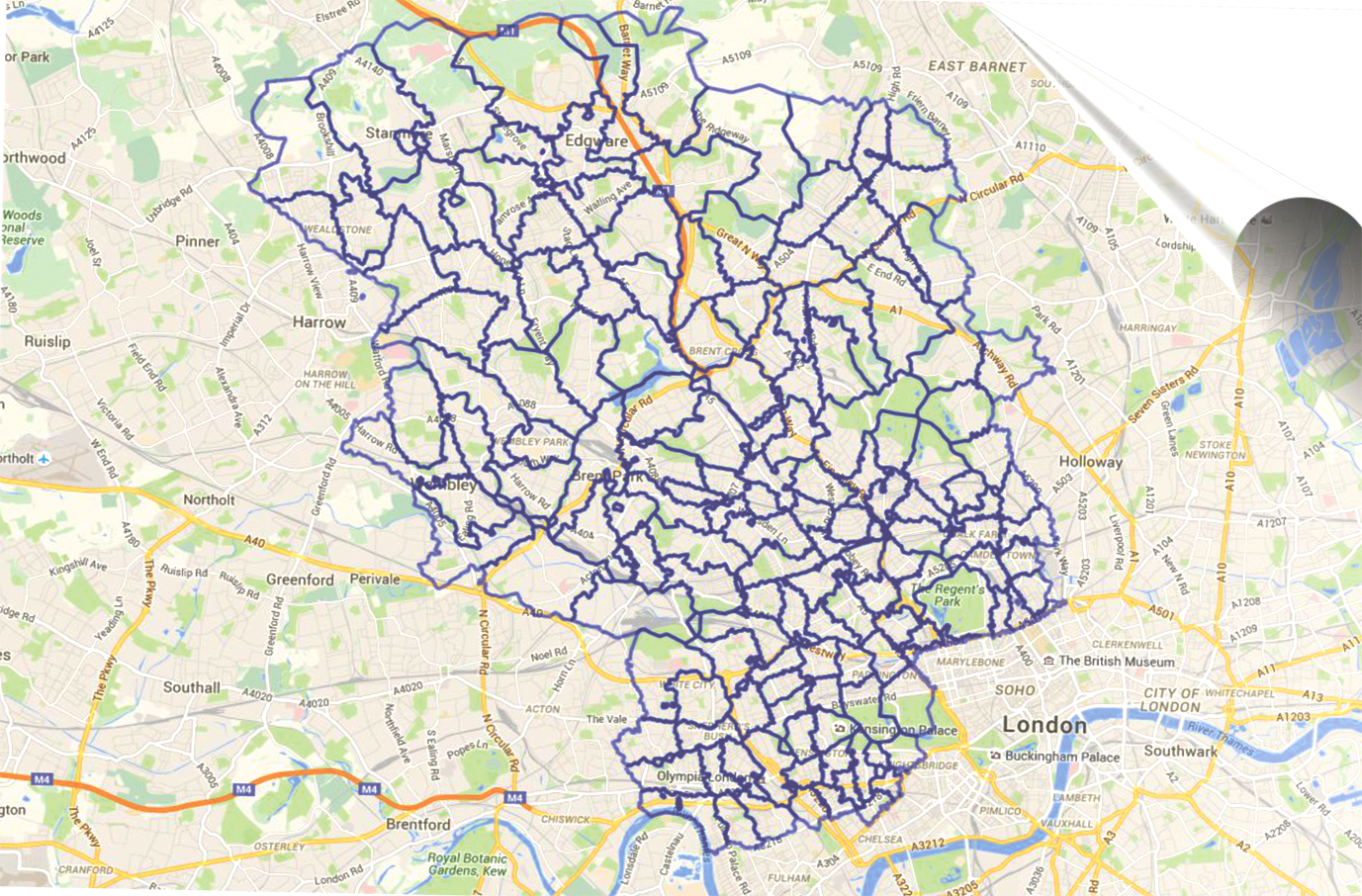  map showing coverage driving schools area 